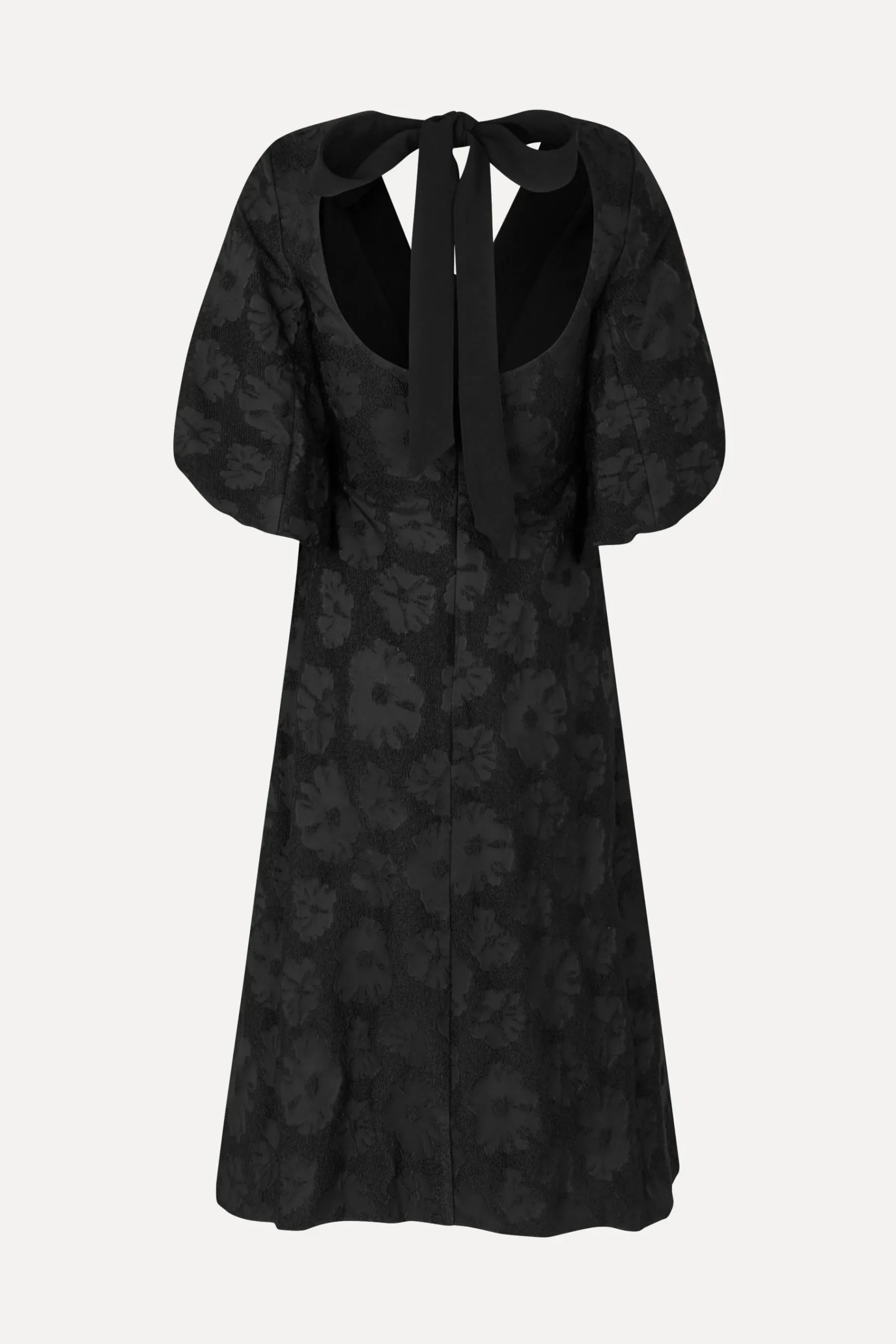 STINE GOYA 3/4 Volume Sleeves Midi Dress - Anemone Jacquard AnemoneJacquard Store