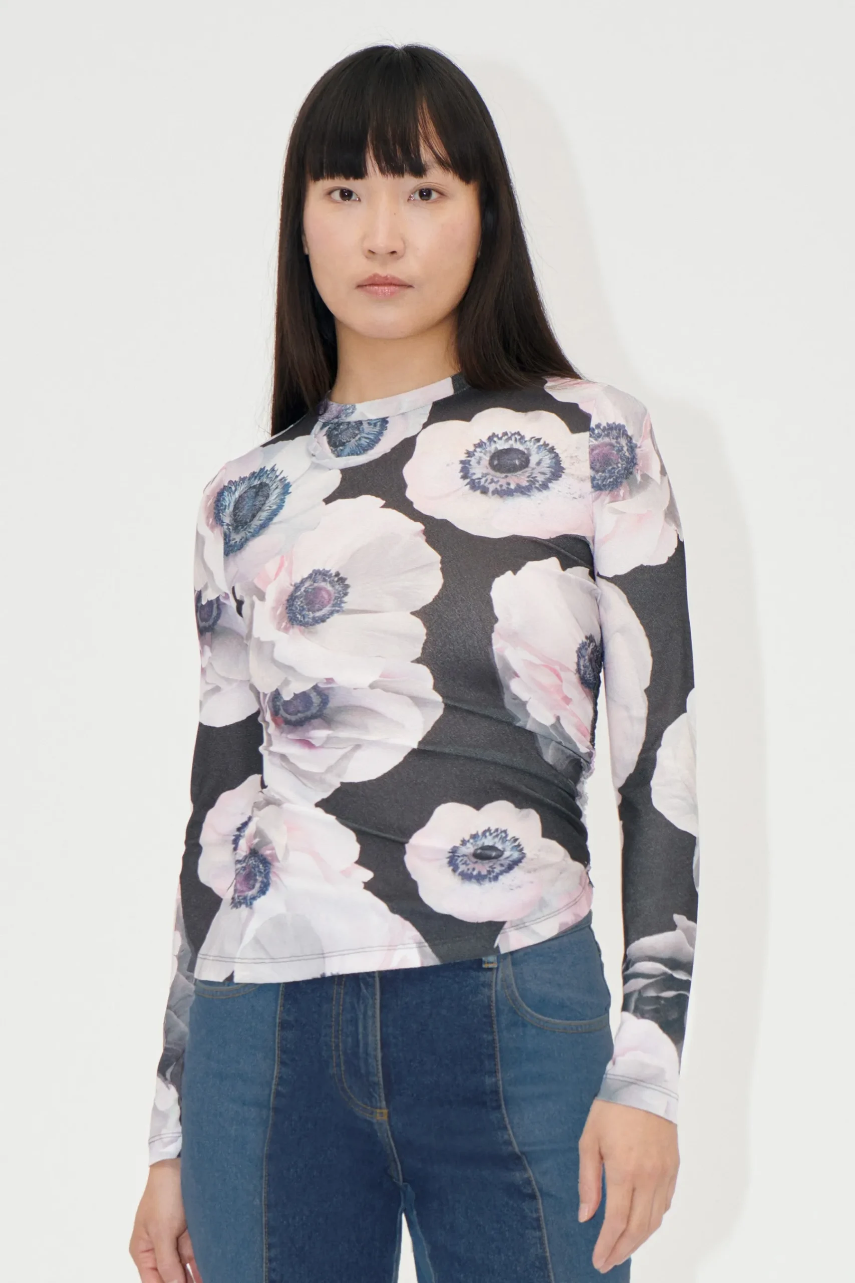STINE GOYA Asymmetric Long Sleeve Top - Nostalgic Anemone NostalgicAnemone Online