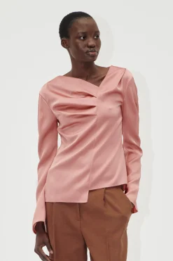 STINE GOYA Asymmetrical Long Sleeve Top - Rose Tan RoseTan Sale