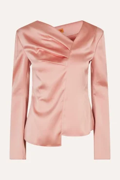 STINE GOYA Asymmetrical Long Sleeve Top - Rose Tan RoseTan Sale