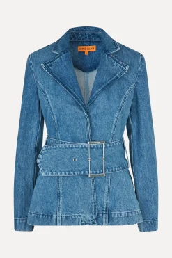 STINE GOYA Belted Tailored Jacket - Denim Blue DenimBlue Flash Sale