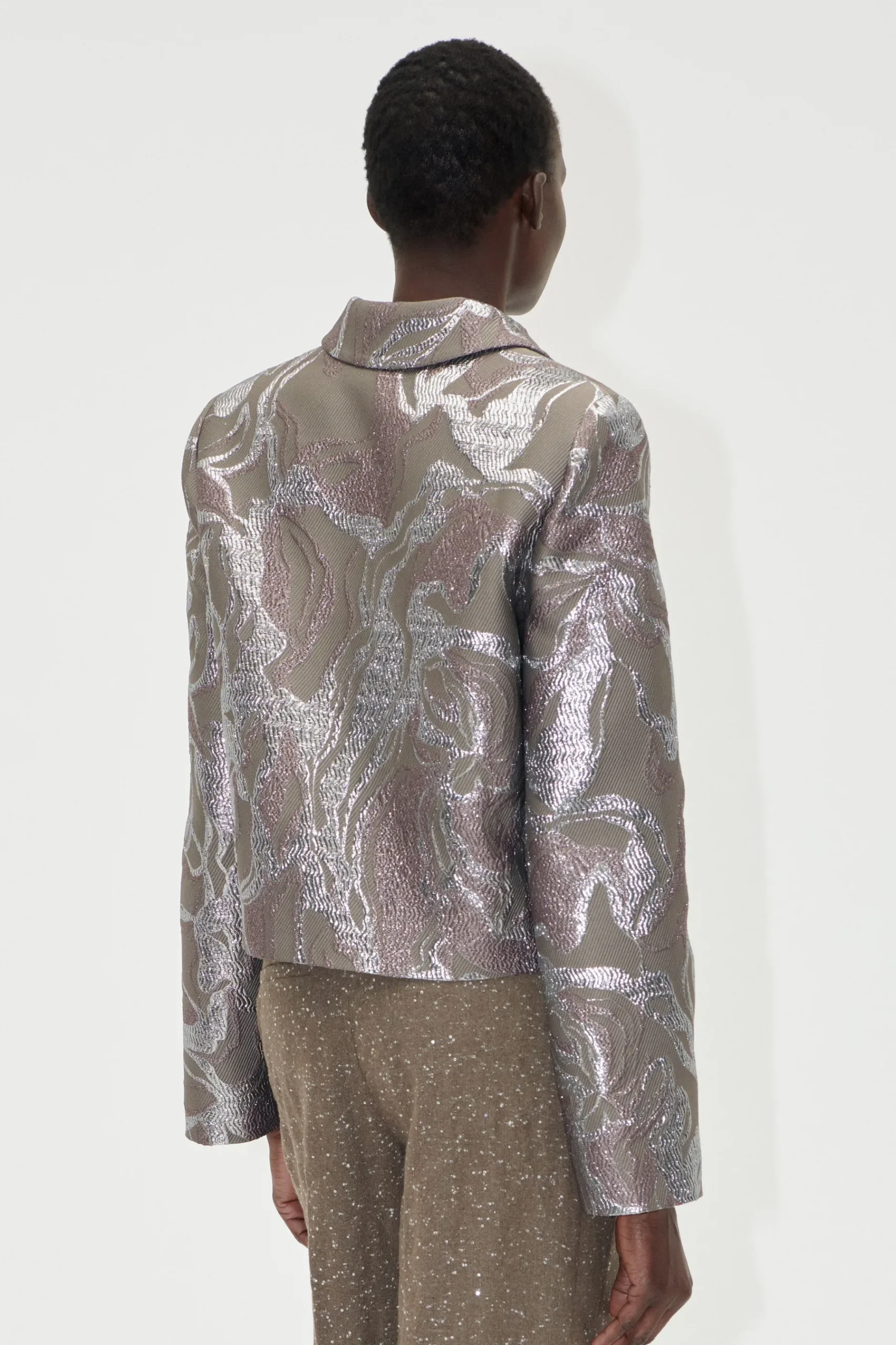 STINE GOYA Boxy Straight Jacket - Abstract Foliage AbstractFoliage Discount