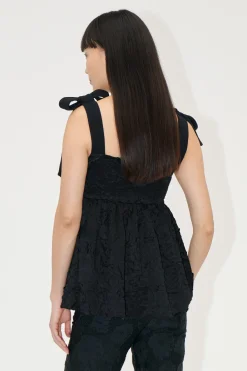 STINE GOYA Contrasted Tie Top - Jet Black JetBlack Best Sale