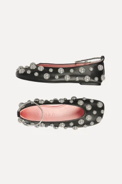 STINE GOYA Crystal Studs Ballerina - Black Clearance
