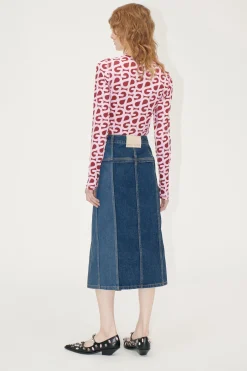 STINE GOYA Denim Midi Skirt - Two Tone Denim TwoToneDenim Store