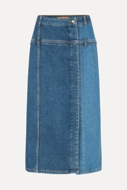 STINE GOYA Denim Midi Skirt - Two Tone Denim TwoToneDenim Store