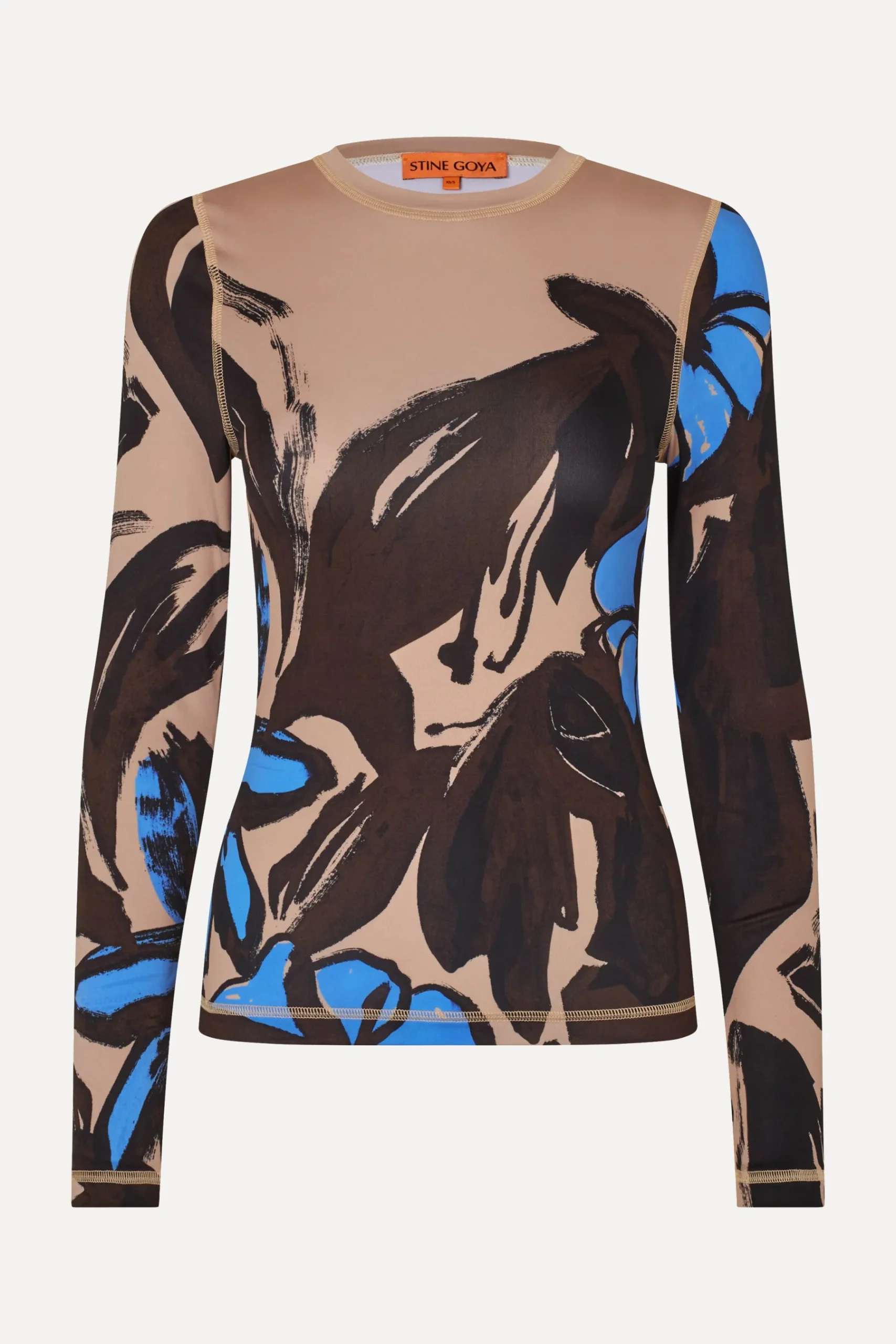 STINE GOYA Elastic Long Sleeve Top - Eccentric Floral EccentricFloral Flash Sale