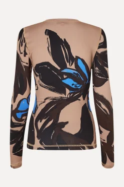 STINE GOYA Elastic Long Sleeve Top - Eccentric Floral EccentricFloral Flash Sale
