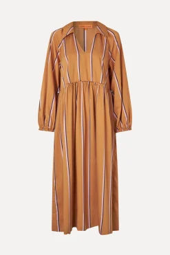 STINE GOYA Elasticated Midi Dress - Cocoa Stripes CocoaStripes Sale