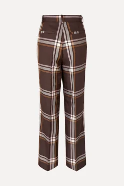 STINE GOYA Front Pleat Long Straight Pants - Weaved Checks WeavedChecks Online