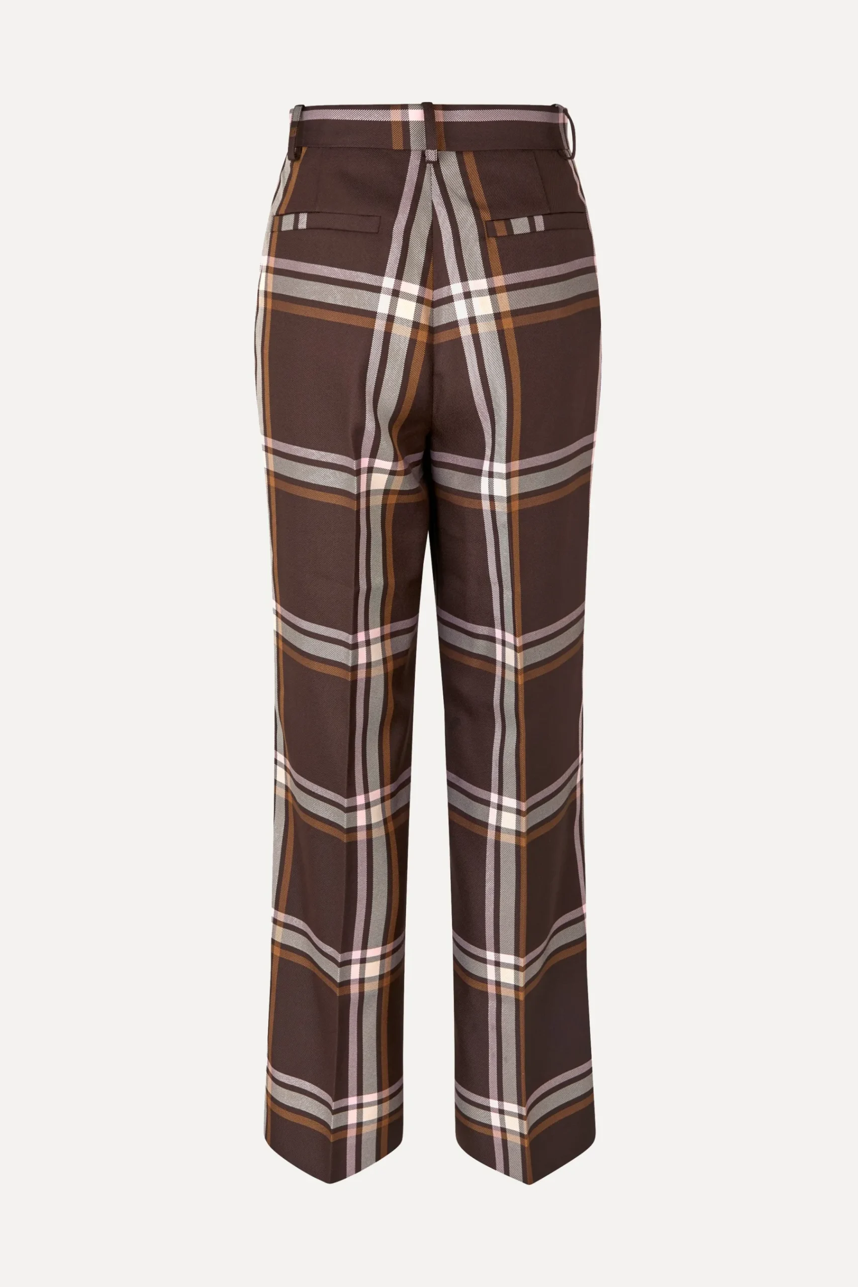 STINE GOYA Front Pleat Long Straight Pants - Weaved Checks WeavedChecks Online