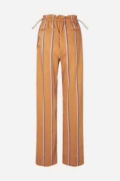 STINE GOYA Gathered Long Pants - Cocoa Stripes CocoaStripes Discount