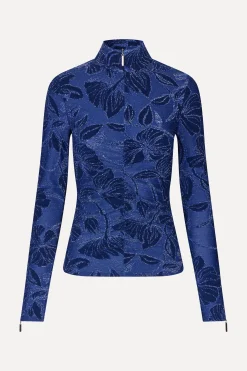 STINE GOYA Gathered Long Sleeve High Neck Collar Top - Fine Line Poppies FineLinePoppies New