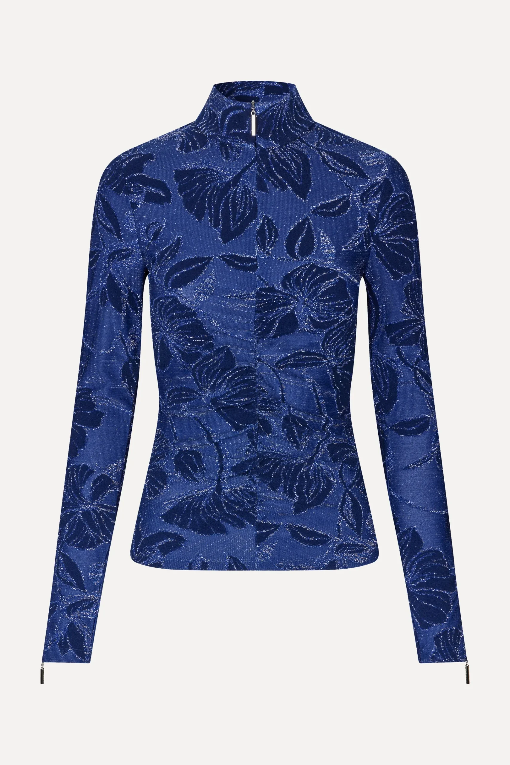 STINE GOYA Gathered Long Sleeve High Neck Collar Top - Fine Line Poppies FineLinePoppies New