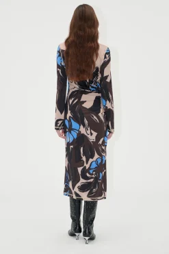 STINE GOYA Gathered Long Sleeve Midi Dress - Eccentric Floral EccentricFloral New