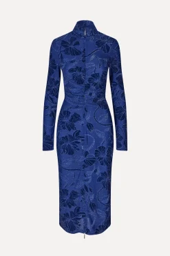 STINE GOYA Gathered Long Sleeve Midi Dress - Fine Line Poppies FineLinePoppies Online