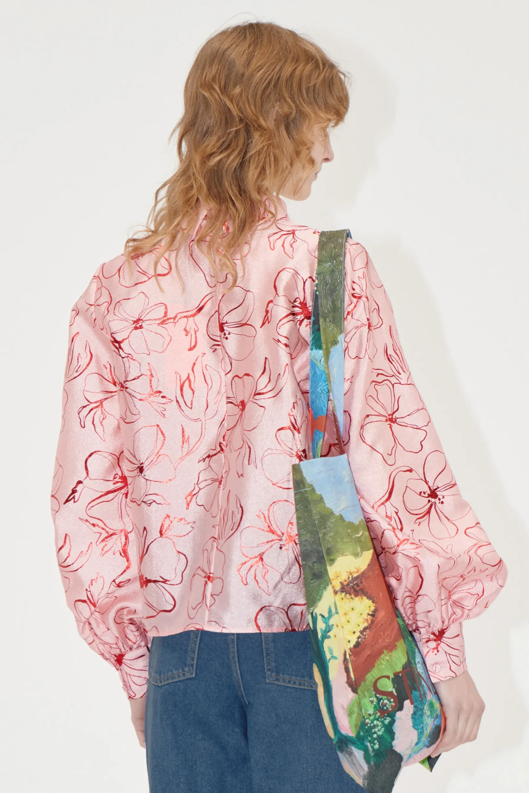 STINE GOYA Gathered Long Sleeve Top - Foil Foliage FoilFoliage Outlet