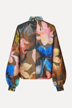 STINE GOYA Gathered Long Sleeve Top - Aquarelle Garden AquarelleGarden Best Sale