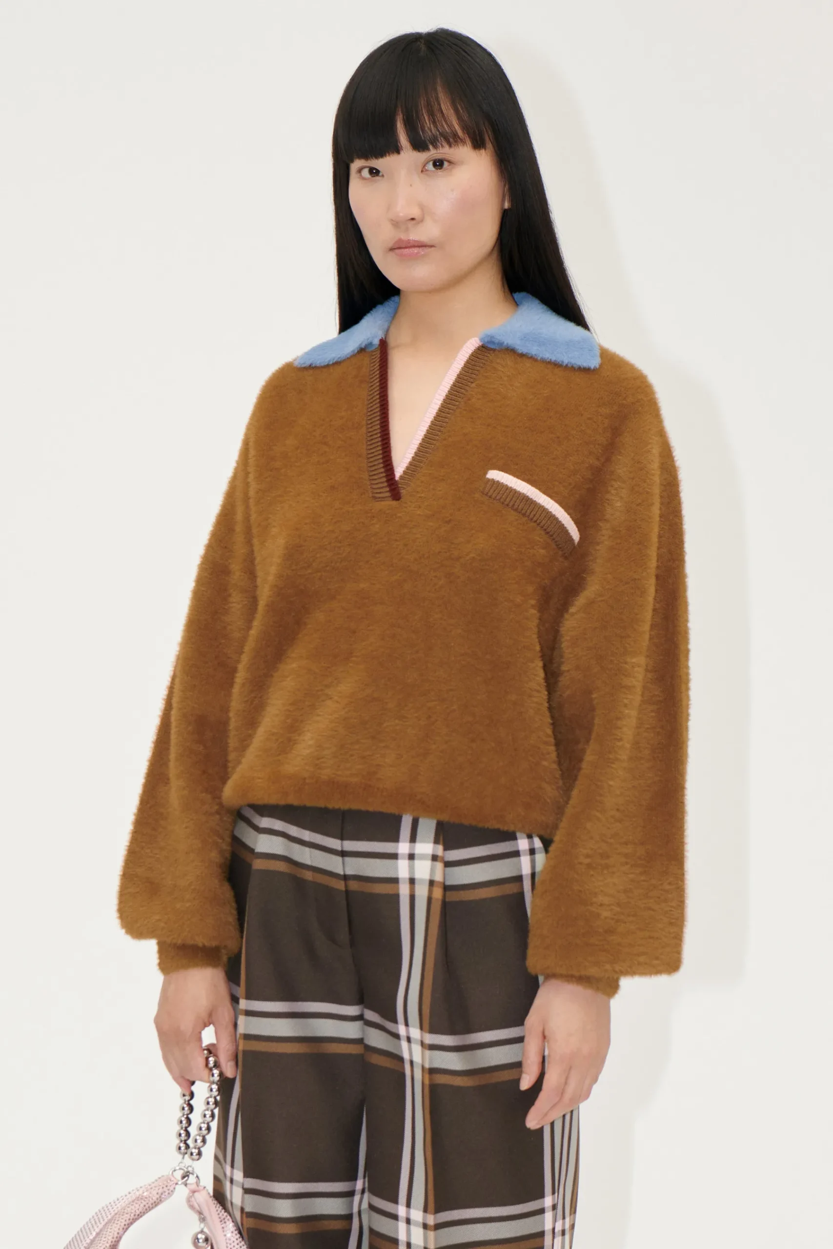 STINE GOYA Knit Polo - Partridge Brown PartridgeBrown Cheap