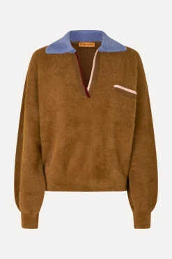 STINE GOYA Knit Polo - Partridge Brown PartridgeBrown Cheap