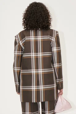 STINE GOYA Long Sleeve Boxy Blazer - Weaved Checks WeavedChecks Outlet