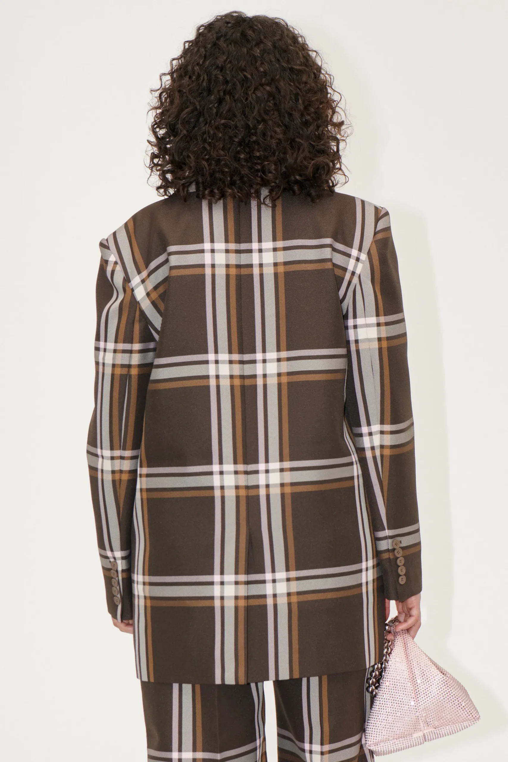 STINE GOYA Long Sleeve Boxy Blazer - Weaved Checks WeavedChecks Outlet