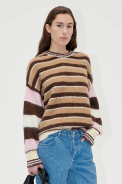 STINE GOYA Long Sleeve Crew Neckline Jumper - Multi Stripes MultiStripes Sale