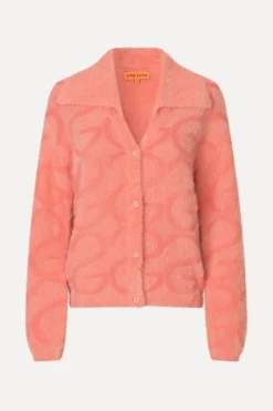 STINE GOYA Long Sleeve Cropped Cardigan - SG Monogram Pink SGMonogramPink Best