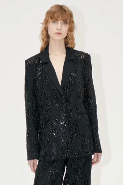 STINE GOYA Long Sleeve Fitted Blazer - Abstract Embellishment AbstractEmbellishment Sale