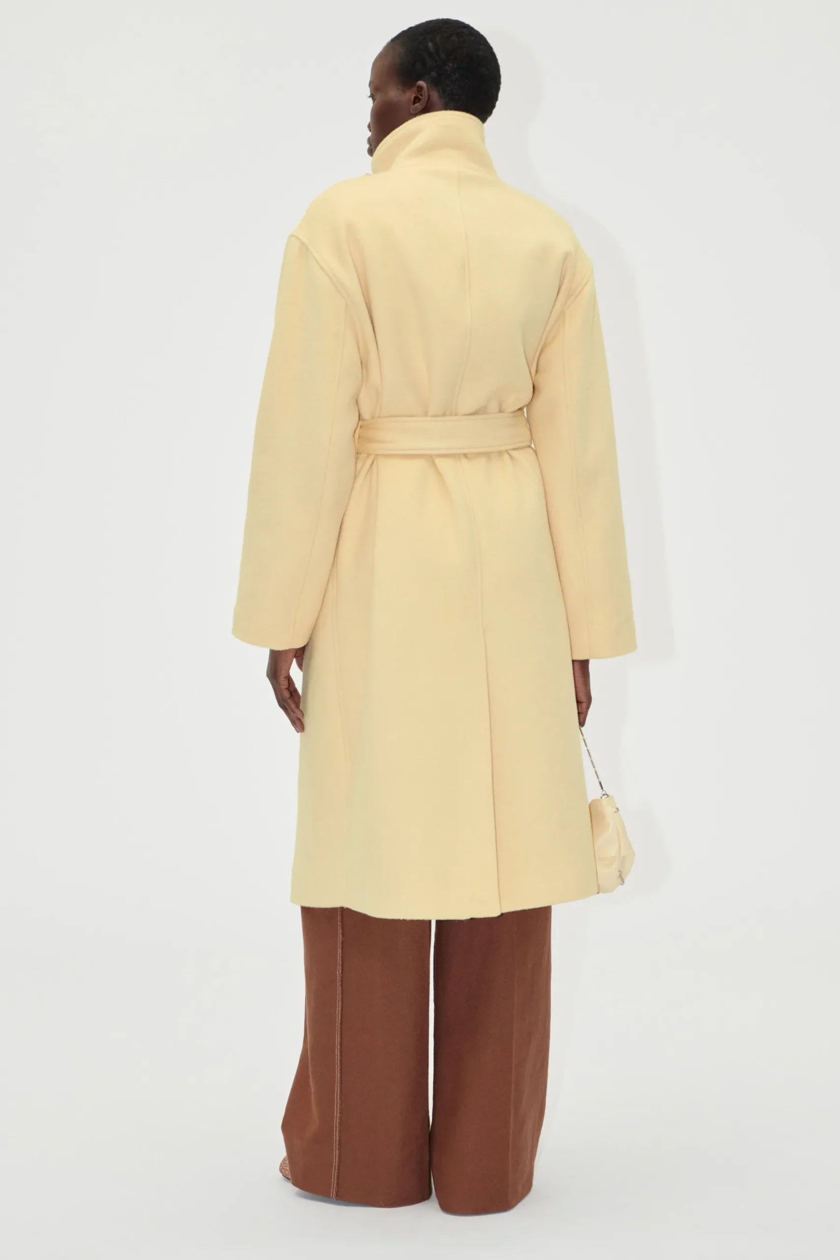 STINE GOYA Long Sleeve High Collar Coat - Butter Milk ButterMilk Hot