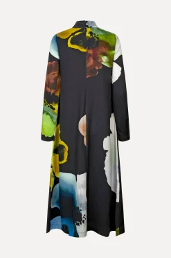 STINE GOYA Long Sleeve Midi Dress - Watercolor Bloom Maxi WatercolorBloomMaxi Cheap
