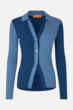 STINE GOYA Long Sleeve Polo - Blue Jean BlueJean Cheap