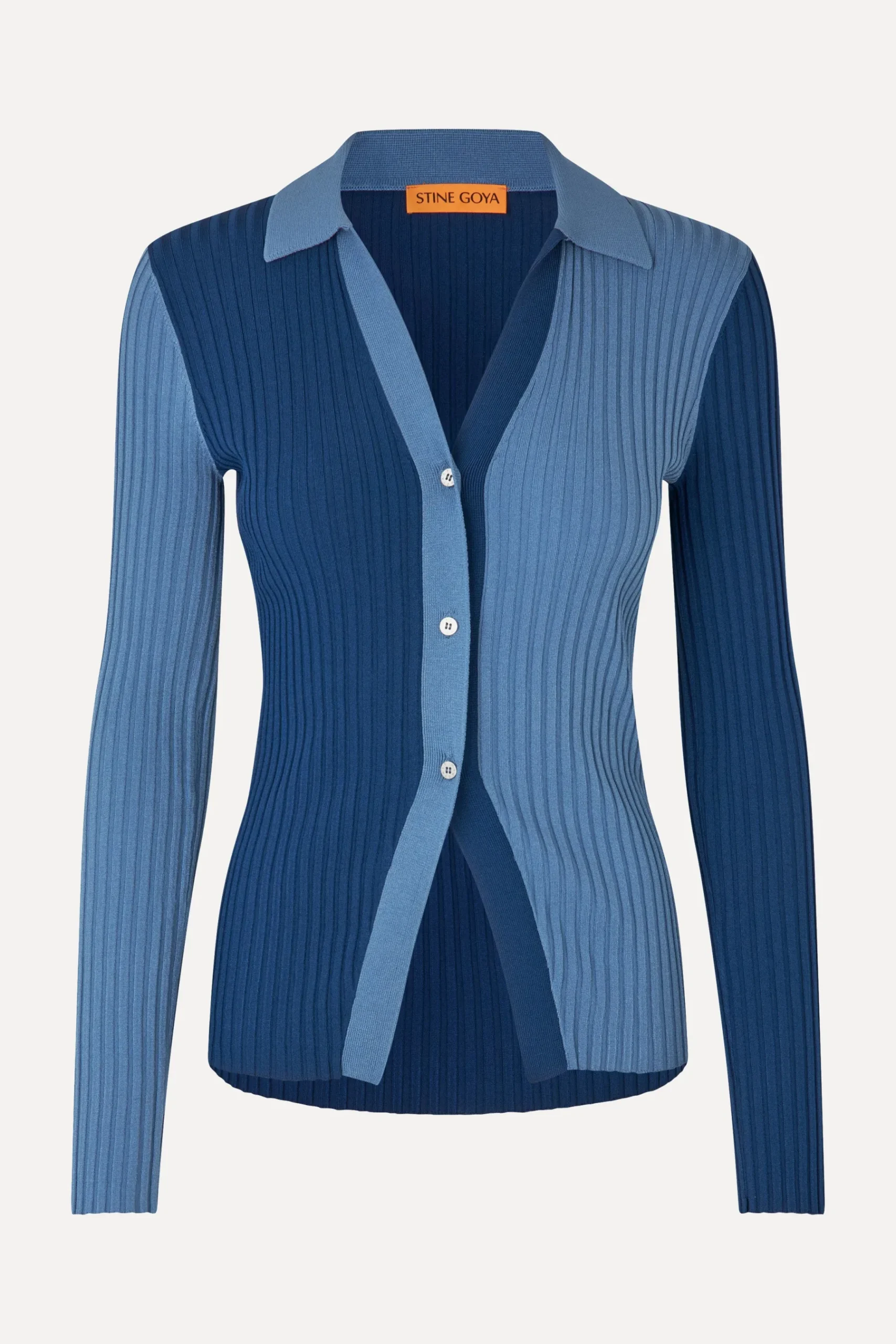 STINE GOYA Long Sleeve Polo - Blue Jean BlueJean Cheap