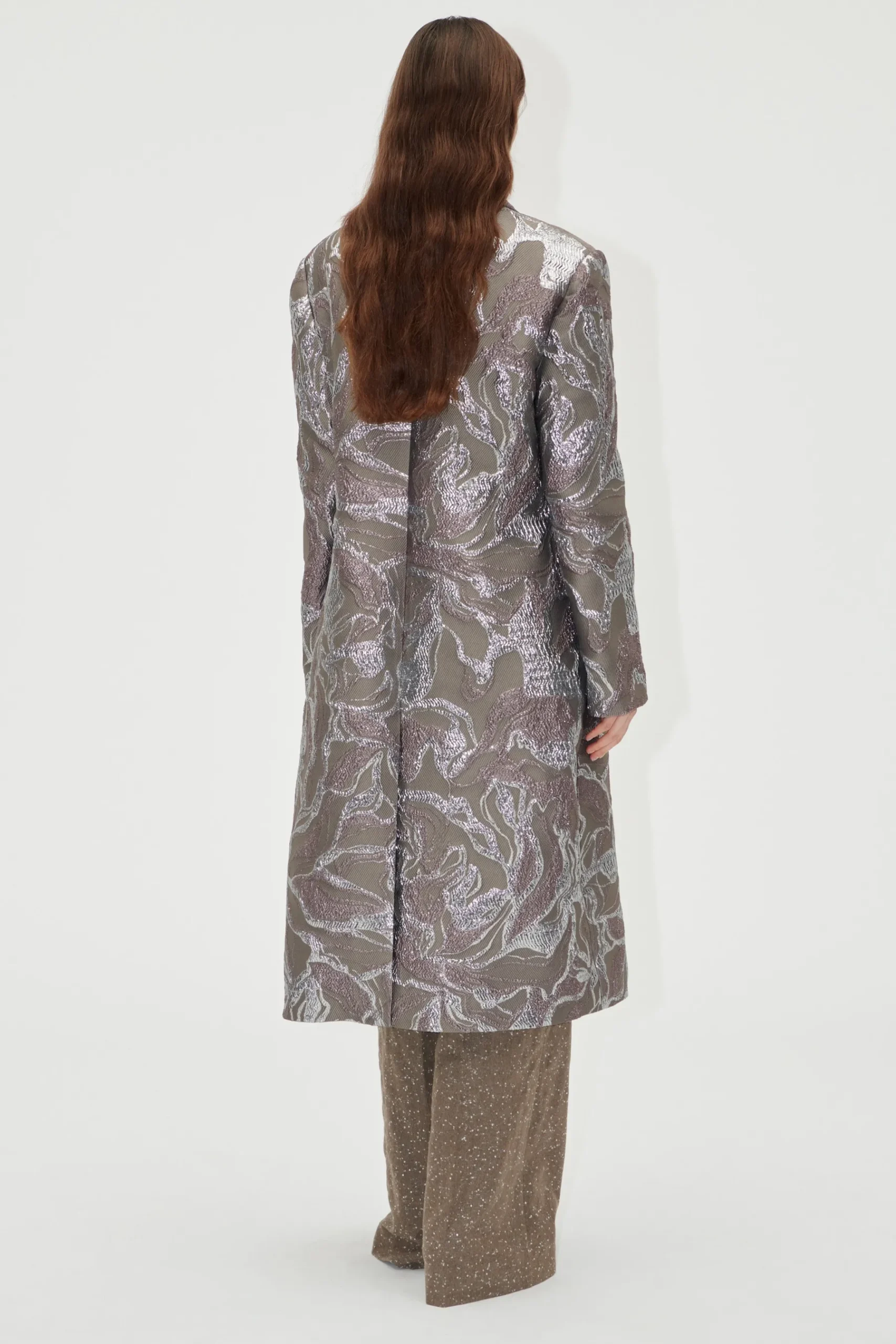 STINE GOYA Long Sleeve Straight Coat - Abstract Foliage AbstractFoliage Shop