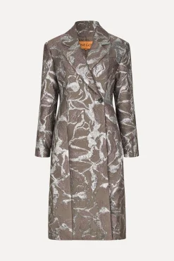 STINE GOYA Long Sleeve Straight Coat - Abstract Foliage AbstractFoliage Shop