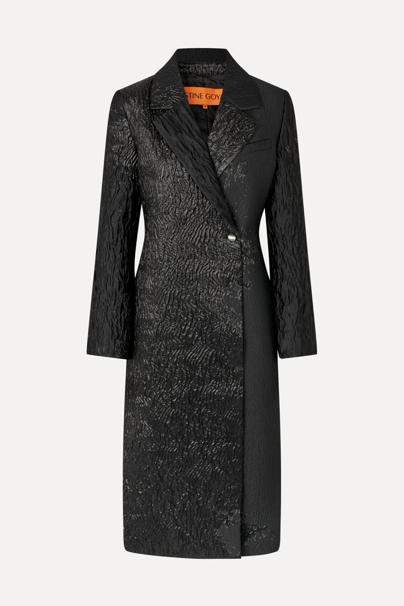 STINE GOYA Long Sleeve Straight Coat - Black Impressionist Hue BlackImpressionistHue Sale