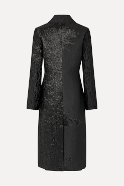 STINE GOYA Long Sleeve Straight Coat - Black Impressionist Hue BlackImpressionistHue Sale
