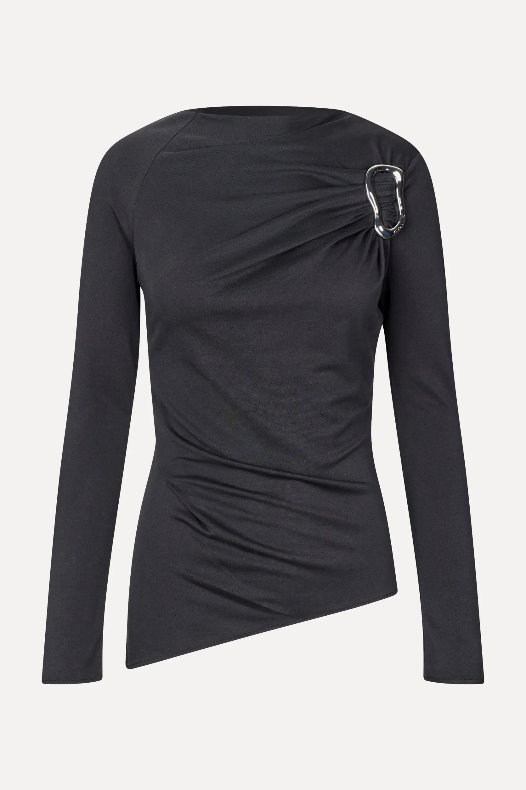 STINE GOYA Long Sleeve Top With Fixed Buckle - Jet Black JetBlack Outlet