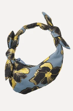 STINE GOYA Organza Jacquard Knotted Satchel - Blue Anemone Jacquard BlueAnemoneJacquard Best Sale