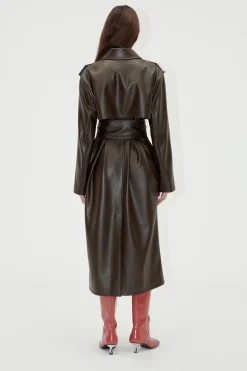 STINE GOYA Oversized Trenchcoat With Buckle Belt - Chocolate Store