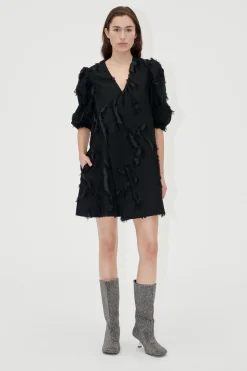 STINE GOYA Puffy Sleeves Mini Dress - Jet Black JetBlack Best