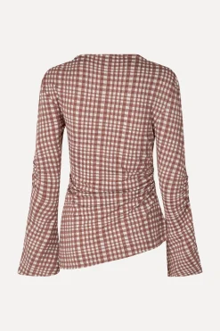 STINE GOYA SGClementine Blouse - Brown Check BrownCheck Cheap