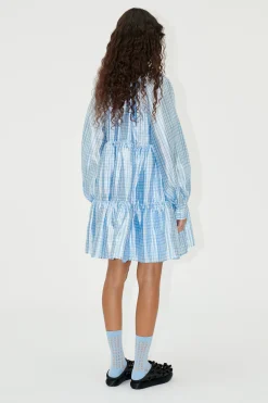 STINE GOYA SGJasmine Dress - Blue Check BlueCheck Discount