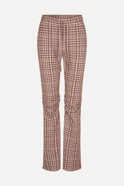 STINE GOYA SGLenny Pants - Brown Check BrownCheck Cheap