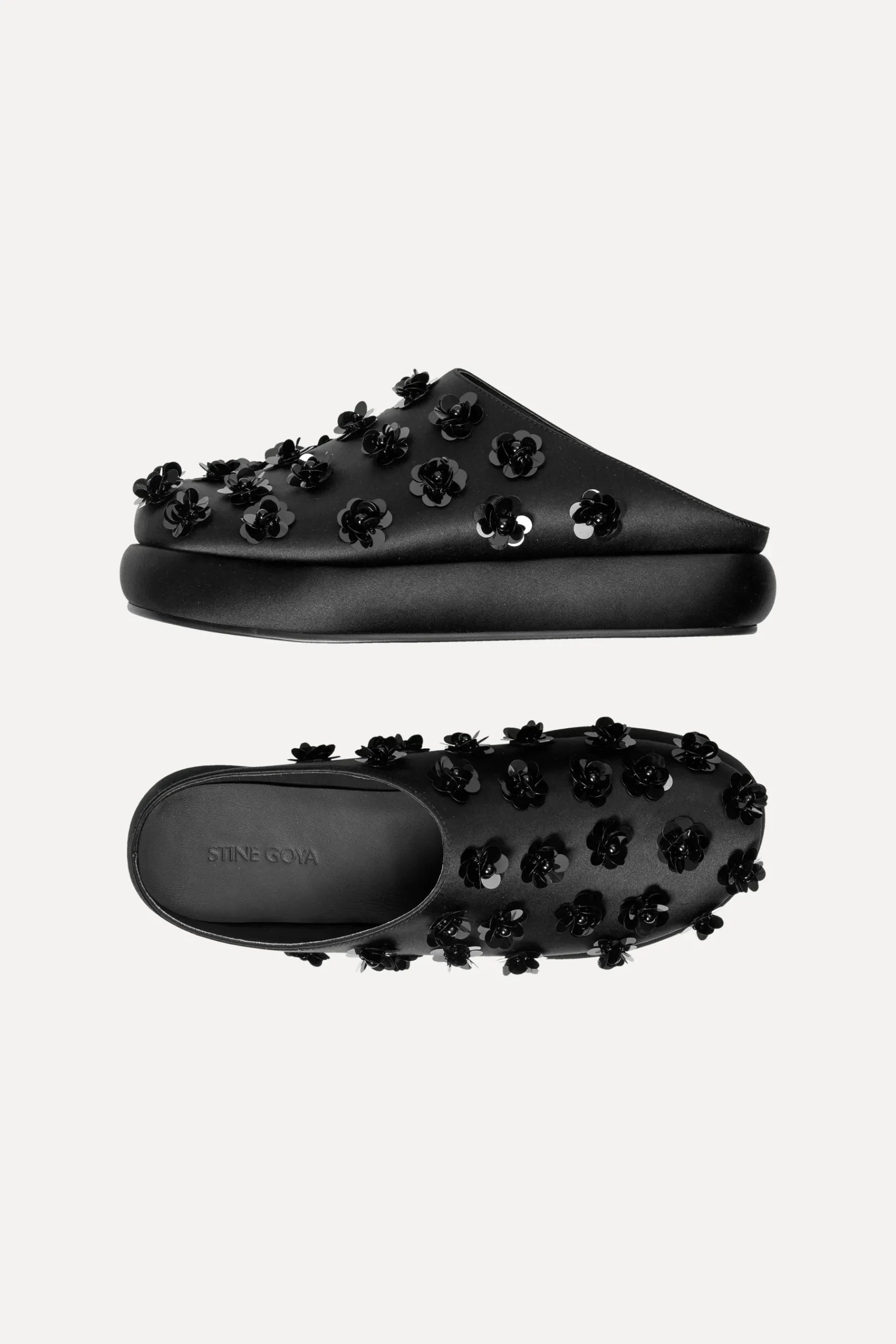 STINE GOYA SGSeoul Mules - Black 3D Flowers Black3DFlowers Clearance
