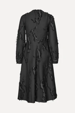 STINE GOYA Shoulder Pleated Long Dress - Jet Black JetBlack Discount