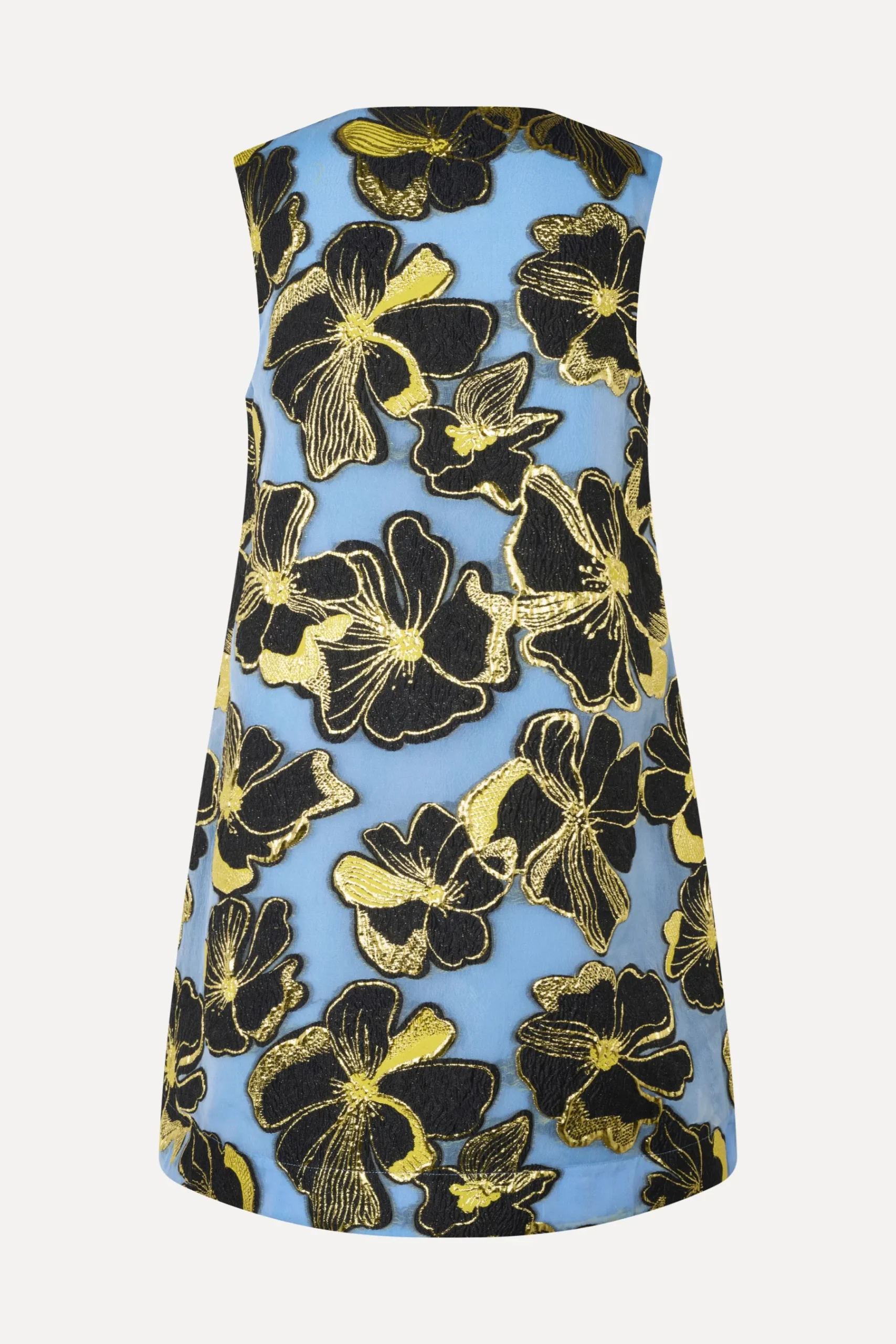 STINE GOYA Sleeveless V-Neck Short Dress - Blue Anemone Jacquard NeckShortDress-BlueAnemoneJacquard Discount