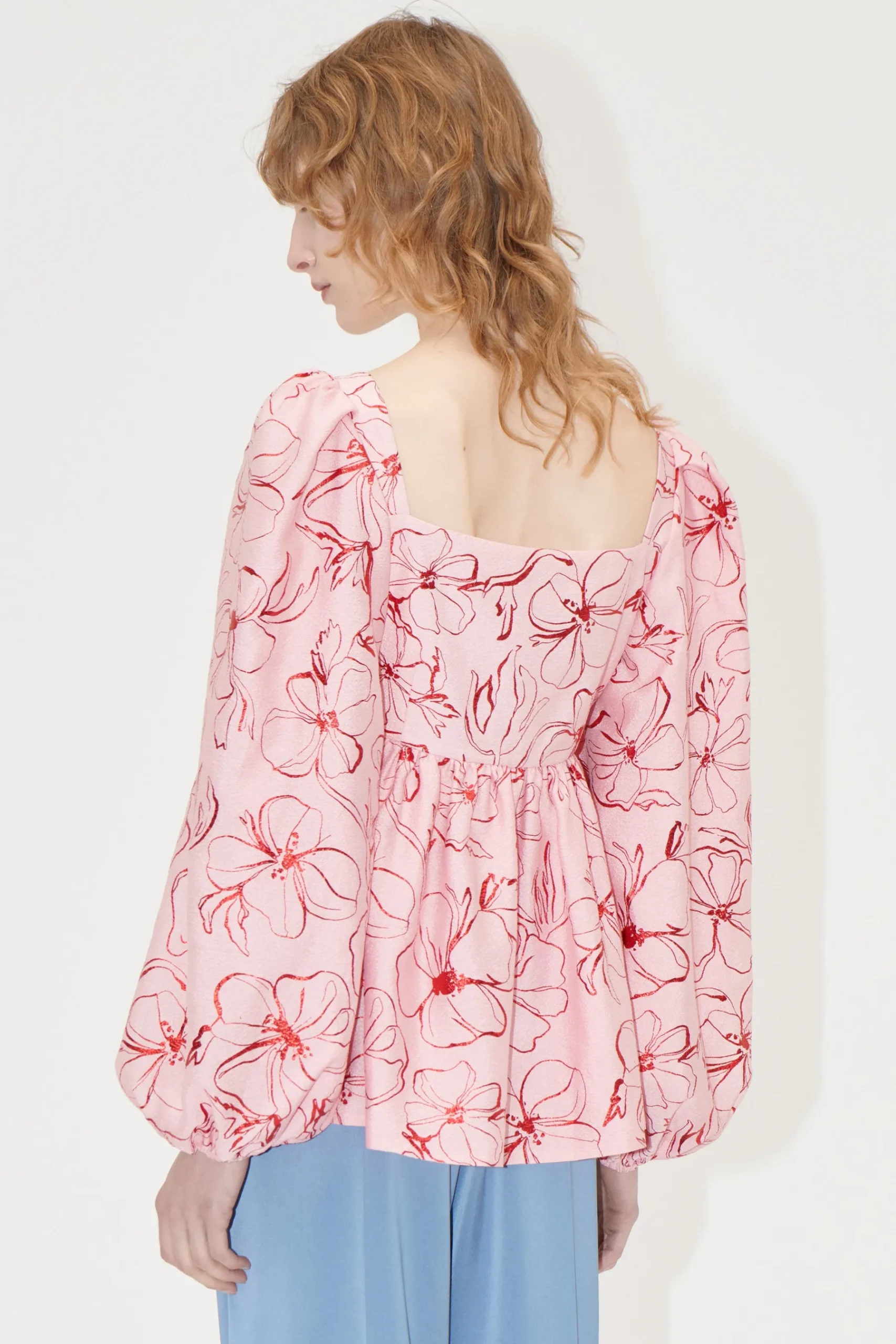 STINE GOYA Square Neck Long Sleeve Top - Foil Foliage FoilFoliage Hot