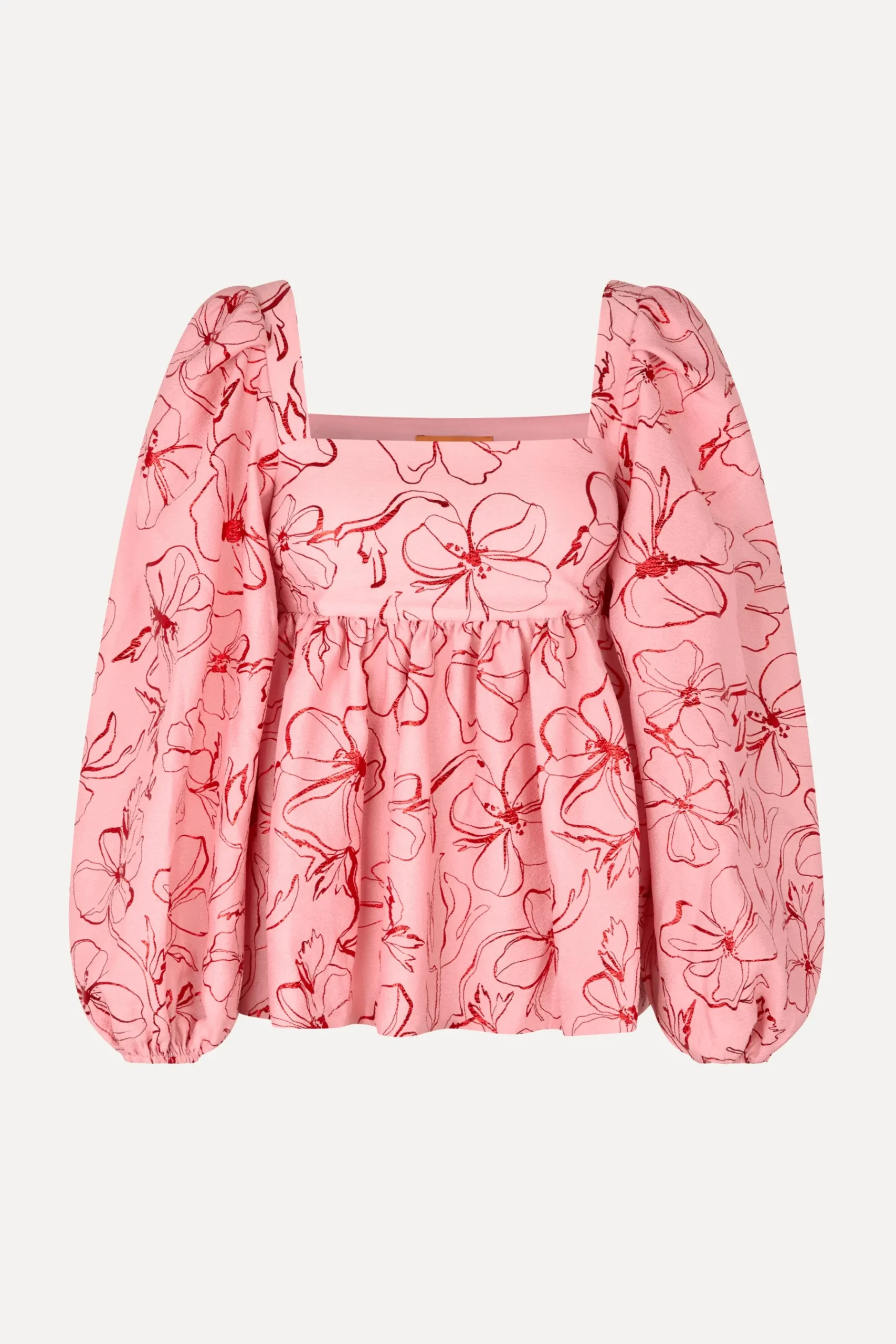 STINE GOYA Square Neck Long Sleeve Top - Foil Foliage FoilFoliage Hot