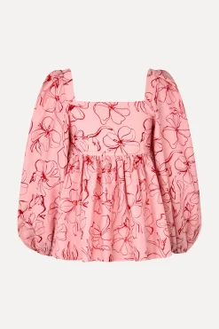 STINE GOYA Square Neck Long Sleeve Top - Foil Foliage FoilFoliage Hot